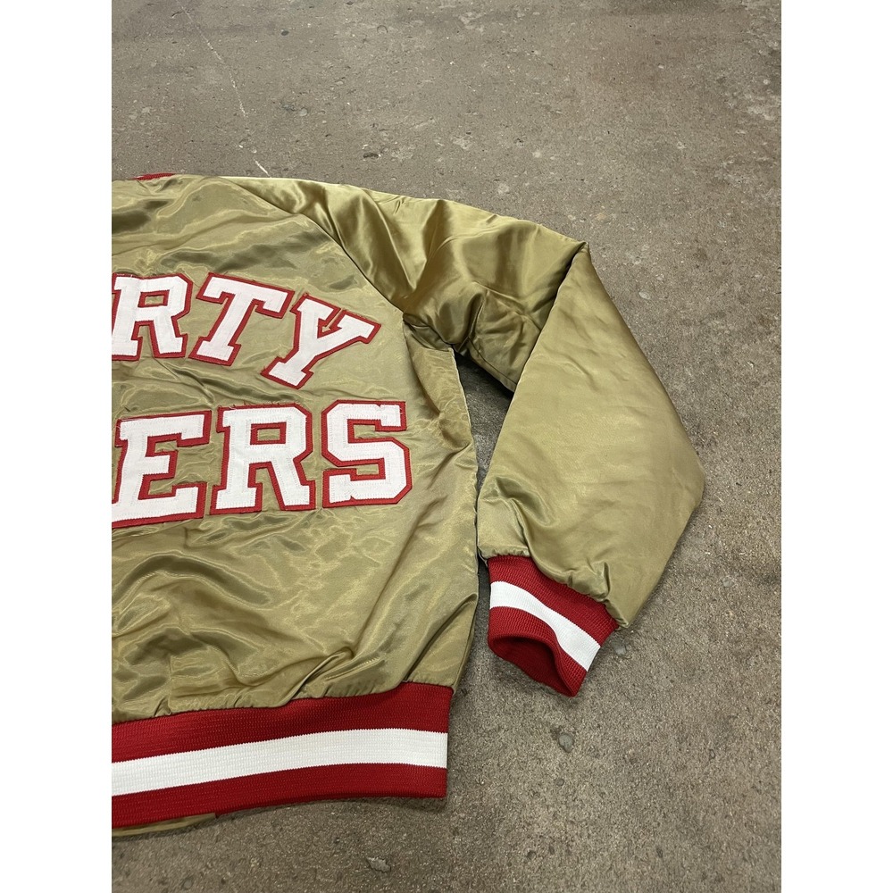 Vintage San Francisco 49ers Jacket Mens Medium Gold NFL Football Chalk Line - Picture 14 of 16